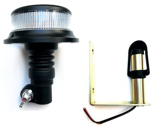 MelTruck® Orange weiß 18 LED Rundumleuchte Warnlicht 12/24V E9 3x Blitzmuster ECE R65 R10 (Aufsteckror U)