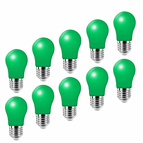 Jiotouhu LED Lampe E27 3 W Grün Ersatz LED Lampe 20W Energiesparlampe A50 Nicht dimmbar 10 Stück