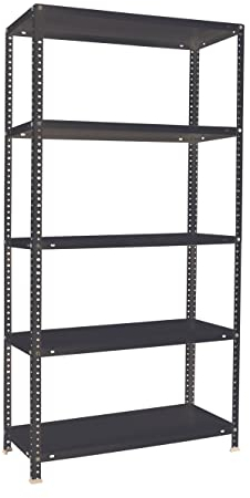 PROREGAL Schraubregal Panda 5 Metallböden | HxBxT 180x80x40cm | Fachlast 100kg | Anthrazit Metallregal Lagerregal Schwerlastregal Kellerregal Archivregal