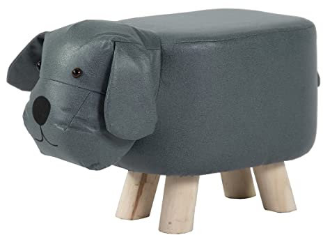 colourliving Tierhocker Hund Kinderhocker Tier Hocker Holz Kinder Sitzhocker Hund (blau-grau)
