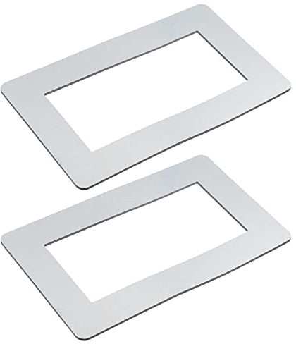 sourcing map Placa envolvente para interruptor de pared de doble banda, plástico de aluminio brillante, gris plateado, 216 mm x 130 mm, para oficina en casa, paquete de 2