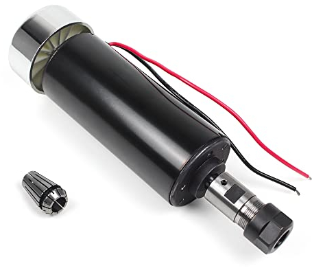 RATTMMOTOR Motore a mandrino, 500 W, motore a mandrino CNC, 52 mm, 48 VDC ER16, raffreddamento ad aria, 12000 giri/min, + 8 mm, pinza di serraggio ER16, per incisione/fresatrice CNC fai da te