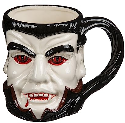 MIJOMA Fantasy Tazza con manico in gres porcellanato – Tazza da caffè e tazza da tè, capacità 400 ml, perfetta per regali, collezionisti e fan, 15 x 11 cm (vampiro)