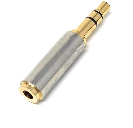 DRUT 1pcs 2.5mm Stereo Socket to 3.5mm Headphone Jack Plug Audio Adapter Cable Converter (Gold Silver)
