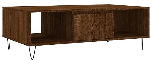 vidaXL Couchtisch, Sofatisch für Wohnzimmer, Wohnzimmertisch mit viel Stauraum, Beistelltisch Kaffeetisch Wohnzimmermöbel, Braun Eichen Optik Holzwerkstoff