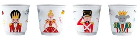Bialetti Schiaccianoci, Set 4 Bicchierini, Porcellana
