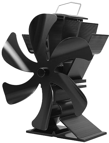 Valink Wärmebetriebener Ofenventilator, geräuscharm, groß, 6 Flügel, wärmebetrieben, umweltfreundlich, Holzofen, Kaminventilator für Holzofen, Zuhause, Innenbereich, Winterwärmer, Kaminventilator