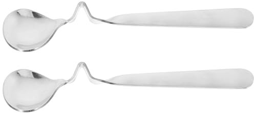 MUCKLILY Besteck 2 Stück Demitasse-Löffel Aus Edelstahl Honiglöffel Zum Aufhängen Kaffeelöffel Kreativer Biegegriff S-Form Zuckerlöffel Eisteelöffel Für Dessert Marmelade Honigglas