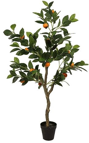PZEOB Kunstpflanzen Künstlicher Orangenbaum im Topf, 120 cm, künstlicher Baum, Simulationspflanze, Orangenbaum für Zuhause, Büro, Kunstbaum, künstliche Pflanze Einweihungsgeschenk