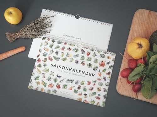 Saisonkalender für Obst & Gemüse, Ringkalender A4, 101 Sorten (A4 (21,0 x 29,7 cm))