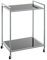 Haku Möbel Beistelltisch auf Rollen, grau, Metall, Sicherheitsglas 5 mm - Maße: B 50 x H 69 x T 36 cm, Style: Modern