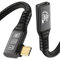 CHENLENIC Cable alargador USB C 3.2 de 90 grados, 20 Gbps, USBC 3.2 Gen2 tipo C macho a hembra, cable extensor Ultra HD 4K @ 60 Hz, 240 W, 20 Gbps, transferencia de datos con SSD externo eGPU