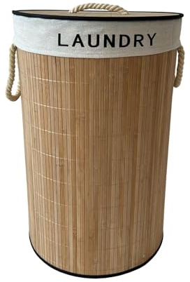 Wäschesammler 66 Liter Briena rund Wäschekorb mit herausnehmbarem Wäschsack HTI living