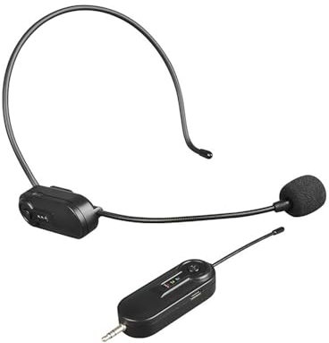 Andoer Microfono Wireless UHF Sistema Microfonico Microfono Senza Fili Archetto e Palmare 2-in-1 Microfono Wireless per Guida Promozione Discorso Registrazione Video PC Laptop Streaming Live Podcast