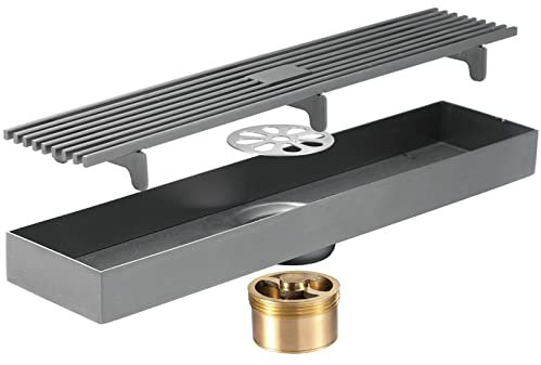 12 Zoll linearer Duschablauf, rechteckiger Bodenduschablauf, Bodenablauf aus Edelstahl 304