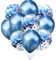 KOBOKO Luftballons Blau, 10 Stk Metallic Helium Ballons, Konfetti Deko für Geburtstag, Taufe, Junge Mädchen, Kindergeburtstag, Babyshower, Hochzeit