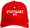Generico Gestickte Mütze Stuttgart rot - Polyester, 5 Panele, Klettverschluss, Weiß, One size