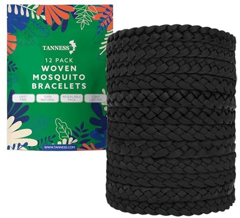 Tanness 12 Pack Mosquito Repellent Bracelet - Long-Lasting Insect & Mosquito Bands, DEET-Free Insect Repellent Bracelet for Kids & Adults, Travel & Holiday Essentials for Outdoor Protection