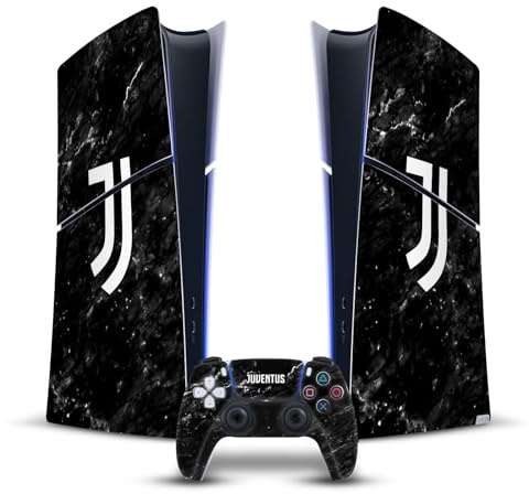 Head Case Designs sous Licence Officielle Juventus Football Club Marbre Noir Art Vinyle Autocollant De Jeu Peau Compatible avec PlayStation 5 PS5 Slim Digital Edition Console & DualSense Controller