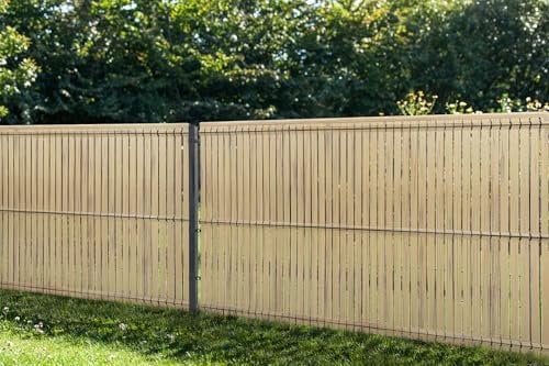CASANOOV – Kit de lamelles occultantes PVC rigide CINTO L.8m x H.150cm – Beige RAL1001 – 152 clips inclus – Brise-vue robuste pour clôture rigide – Installation facile et protection anti-UV