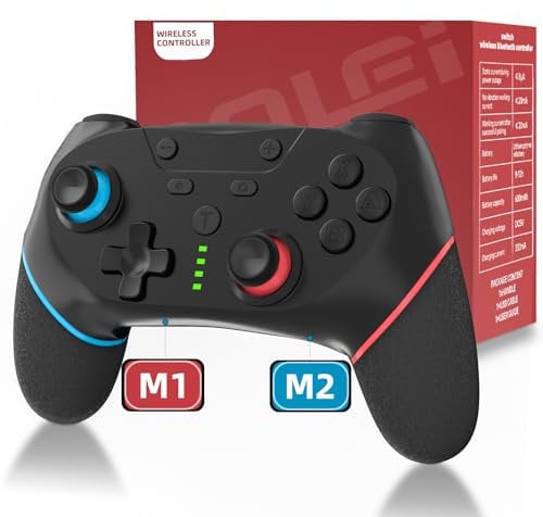 BOLEi Wireless Switch Controller für Switch/Switch Lite/Switch OLED, Pro Controller mit Programmierbar/Schnell Verbunden/Lange Akkulaufzeit/Dual Shock/6 Achsen Gyro/Turbo/Wakeup Funktion