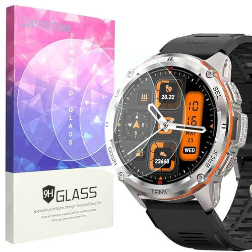 Blueshaweu 3 Pezzi Vetro Temperato Compatibile per KOSPET TANK T3 ULTRA 1,43 Smartwatch,Pellicola Protettiva Schermo in Vetro Temperato Alta Risoluzione KOSPET TANK T3 ULTRA 1,43. (Glass)