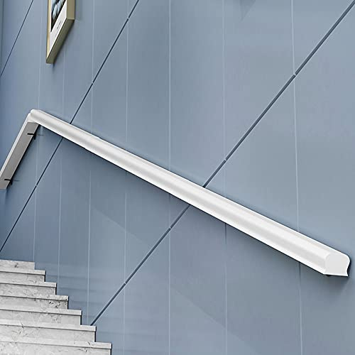 Wooden Handrail for Stairs - Non-Slip Bannister, Easy to Install - Indoor/Outdoor Support Rod, 5cm Diameter, White - Handrail Wall Installation