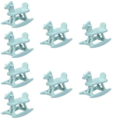 PRETYZOOM 8 STK Babyzimmer-Trojaner holzspielzeug hühner Dollhouse zubehör DIY-Ornament kinderspielsachen Mini-Modell- Pferdemodellschmuck hölzern Sky-Blue