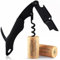 FLOW Barware Corkscrew, 3-in-1 Waiters Friend Corkscrew, Bottle Opener & Foil Cutter | Multi Purpose Steel Wine Opener Cork Screw | Cork Screws for Wine Bottles, Black