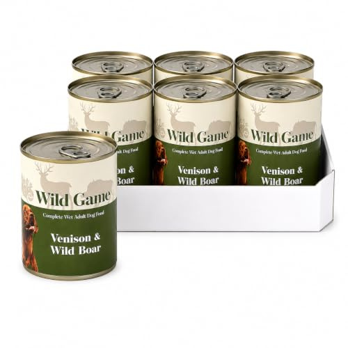 Wild Antler Dog Food – Venison & Wild Boar Wet Dog Food 6x400g | Grain & Gluten Free | High Protein Hypoallergenic Recipe | Natural Balanced Nutrition for Active & Working Dogs | Healthy Premium Meal