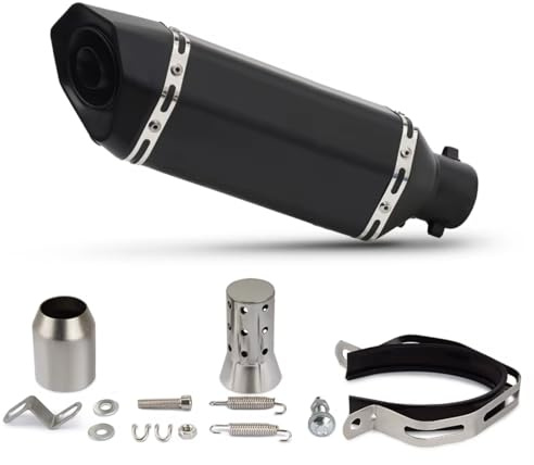 PQAIECXD Pot d'échappement Compatible avec Xmax 125 pour R25 Silencieux D'échappement De Moto Modification du Silencieux Hexagonal À Queue Ronde, Tuyau D'échappement De Moto 370 Mm(A)