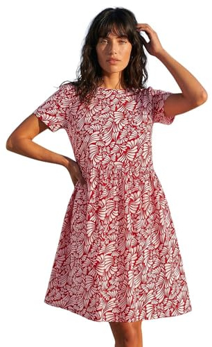 Roman Originals Abstract Print Jersey Dress for Women UK - Ladies Everyday Holiday Spring Summer Round Neckline Comfy Soft Evening Vacation Work Party