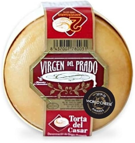 Torta del Casar D.O.P. Virgen del Prado 350 g – Queso de Oveja Untable, Leche Cruda – Queso Tradicional Extremeño con Denominación de Origen Protegida – Artesano y Gourmet