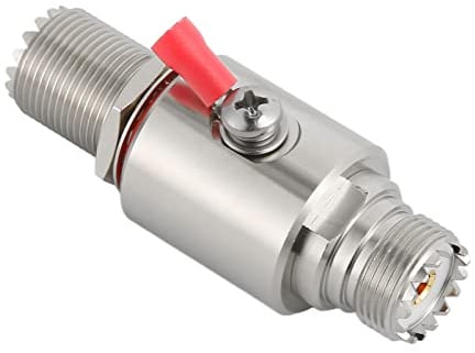 Ausla UHF Koaxial Blitzschutz, Überspannungsschutz mit Erdungsschraubverbindung, Buchse zu Buchse, für CB-Radio HAM-Radio Zwei-Wege-Basisstationen