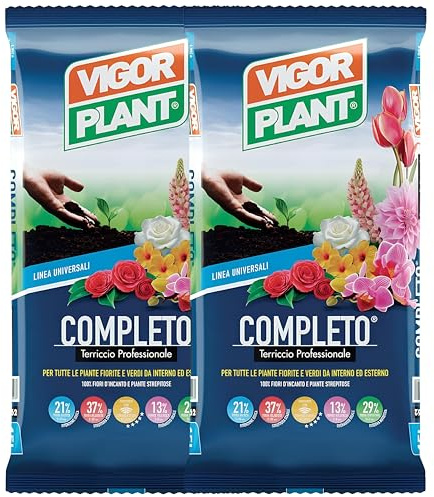 70 Litri di Terriccio Universale per Piante Verdi e Fiorite da Interno/Esterno con Torba Irlandese, Pomice, Granuli di Cocco e Concime a Lento Rilascio - Substrato Universale Drenante e Nutriente