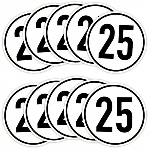 10× Geschwindigkeitsaufkleber „25 km/h“ Ø 20 cm – selbstklebende Premium‑Folie, witterungsbeständig – gemäß StVZO §58 – Made in Germany – für PKW, Anhänger & Landmaschinen