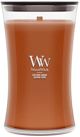 WoodWick Scented Candle| Medium Hourglass Candle | Saffron Smoke | Perfect Gifts for Women