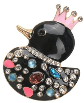 Leichte Kristall Enten Brosche, Kronen, sichere Akzentnadel für Kleidungsstücke, Taschen, Hüte, Accessoires, Kleidungszubehör, Enten Brosche