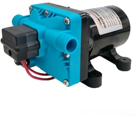 Pompe à eau à membrane auto-amorçante 12 V 24 V CC pour camping-car, bateau, lavage de voiture, camping-car, fonctionnement à sec à faible bruit avec protection de commutateur de pression, boîtier en