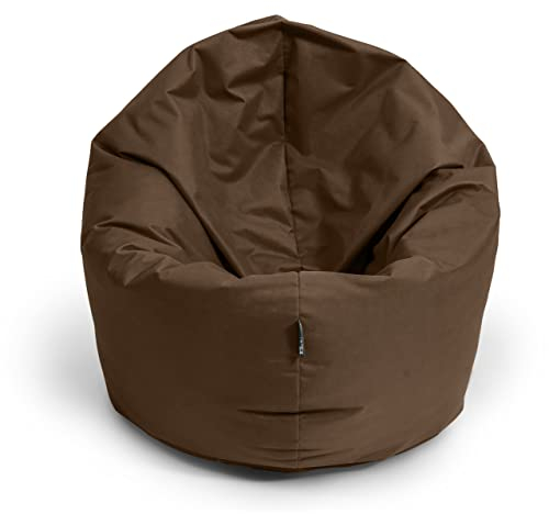BuBiBag XXL Sitzsack, Riesensitzsack für Erwachsene - XXL Sitzsäcke, Sitzkissen oder Gaming Sitzsack, geliefert mit Füllung (145 cm Durchmesser, braun)
