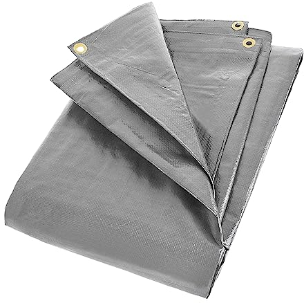 Miko® Super Gewebeplane, 10 x 12 m grau, 280g/m², 120 m², Abdeckplane, wasserdicht, robust und UV-beständig, Ösen zur Befestigung, optimaler Schutz für Gartenmöbel, Holzstapel, Baumaterialien UVM.