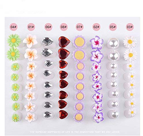 Zehentrenner aus weichem Silikon, 8-teiliges Set, mit Herz-/Gänseblümchen-/Kristall-/Peral-Pediküre-Werkzeug, einfach anzuwenden, Zehen-Nagellack, Acryl-UV-Gel
