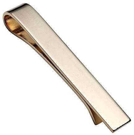 PiercingJ Personalized Gravur 1x 5.4cm Edelstahl Herren Dünn Skinny Krawattennadel Krawattenklammer Krawatten Bar Clips Tie Clip, Silber/Gold/schwarz (Gold, Non-Gravur)