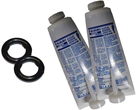 Saarwebstore Suzuki Marine Getriebeöl 2X 350ml inklusive 2X Dichtringe für alle Bootsmotoren-Getriebe Aussenbordmotoren