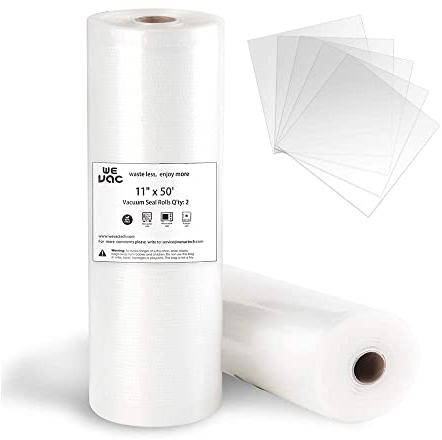 Wevac 2 Rollen 28x1500cm Sous Vide Beutel, Vakuumbeutel Lebensmittel, Vakumierfolienrolle geeignet für Food Saver. BPA-frei, großartig für Vakuum-Aufbewahrung, für Einschweissgerät Vakuum