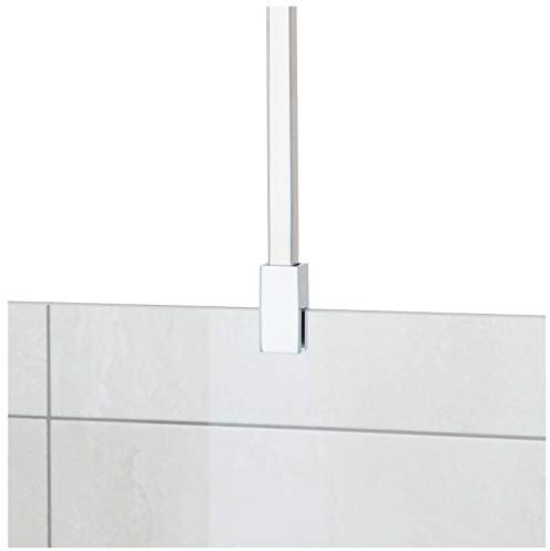 Stabilisationsstange für Duschen, Haltestange Glas - Decke, Stabilisierungsstange Duschwand, Stabilisator (Chrom eckig)