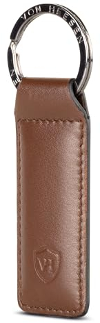 VON HEESEN® Schlüsselanhänger Leder mit Geschenkbox I Schlüssel Organizer Schlüsselband Schlüsselbund Schlüsselhalter I Geschenk für Damen & Herren (Dunkelbraun)