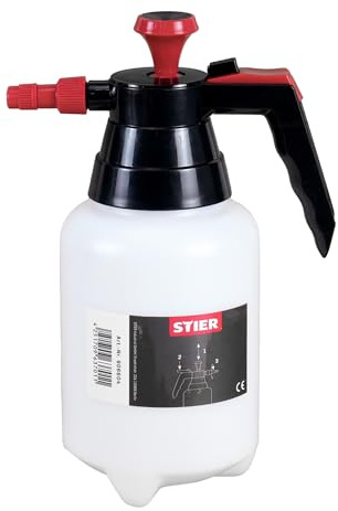 STIER Pumpsprühflasche für Bremsenreiniger mit Viton-Dichtung, 1 L Fassungsvermögen, Sprühflasche mit integrierter Pumpe, verstellbare Düse, für eine Vielzahl lösungsmittelhaltiger Produkte