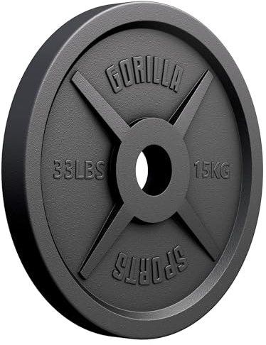 GORILLA SPORTS® Olympia Hantelscheiben - 1,25kg, 2,5kg, 5kg, 10kg, 15kg, 20kg, 25kg, 30kg Gewichte, 50mm Bohrung, Gusseisen, Einzeln/Set - Gewichtsscheiben, Hantelscheiben-Set, Hanteln