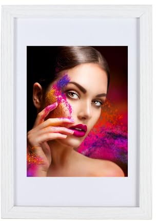 IDEAL TREND Holz Bilderrahmen Lifestyle Plexi Foto Rahmen Collage Wanddeko Poster HR-25: Farbe: Weiß | Format: 30x45